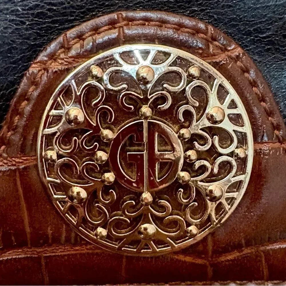 GIANI BERNINI - Florentine Glazed Leather Crossbody/Croco Faux Leather Trim EUC - Picture 15 of 16